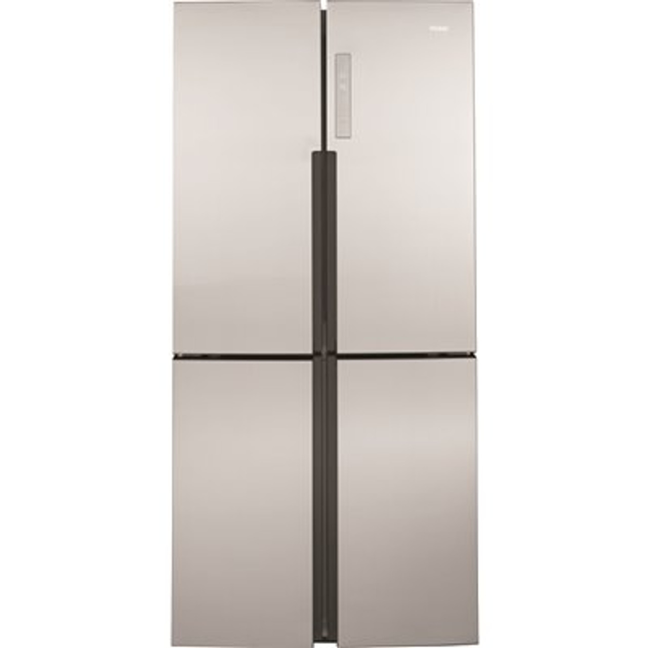 Haier 16.4 Cu. Ft. Quad French Door Freezer Refrigerator In Fingerprint Resistant Stainless Steel