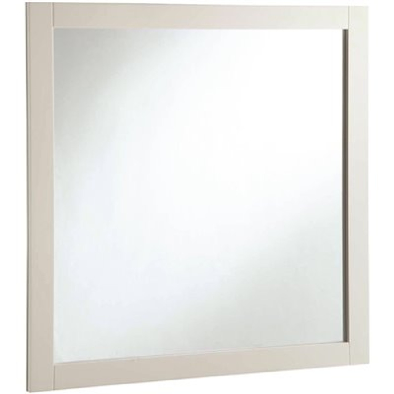 Design House 30 In. W X 30 In. H Framed Square Bathroom Vanity Mirror In Semi-Gloss White