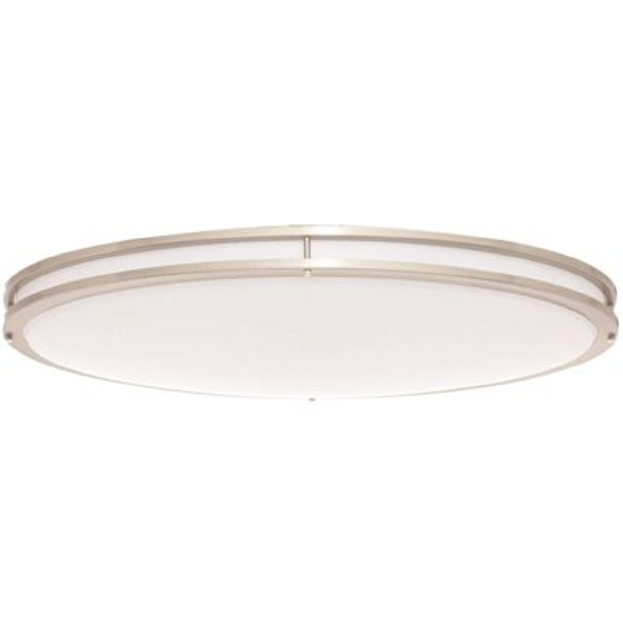 Private Brand Unbranded 32 In. Oval Brushed Nickel Integrated Led Ceiling Flush Mount