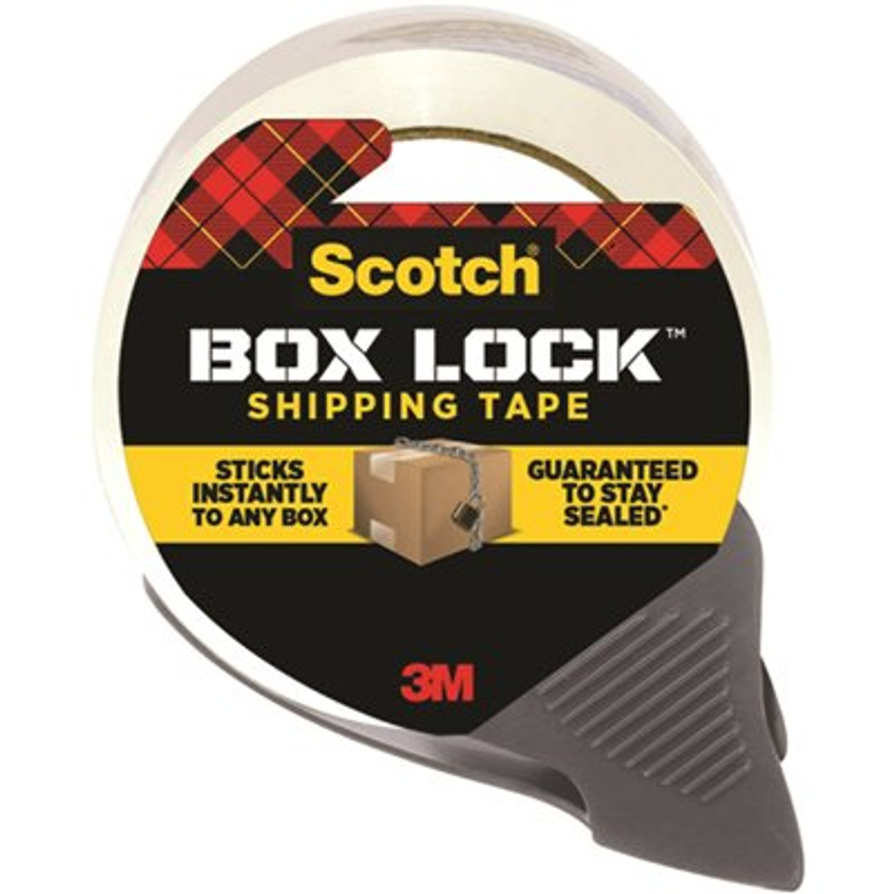 3M Box Lock 1.88 In. X 54.6 Yd. Packaging Tape With Dispenser (Case Of 12)