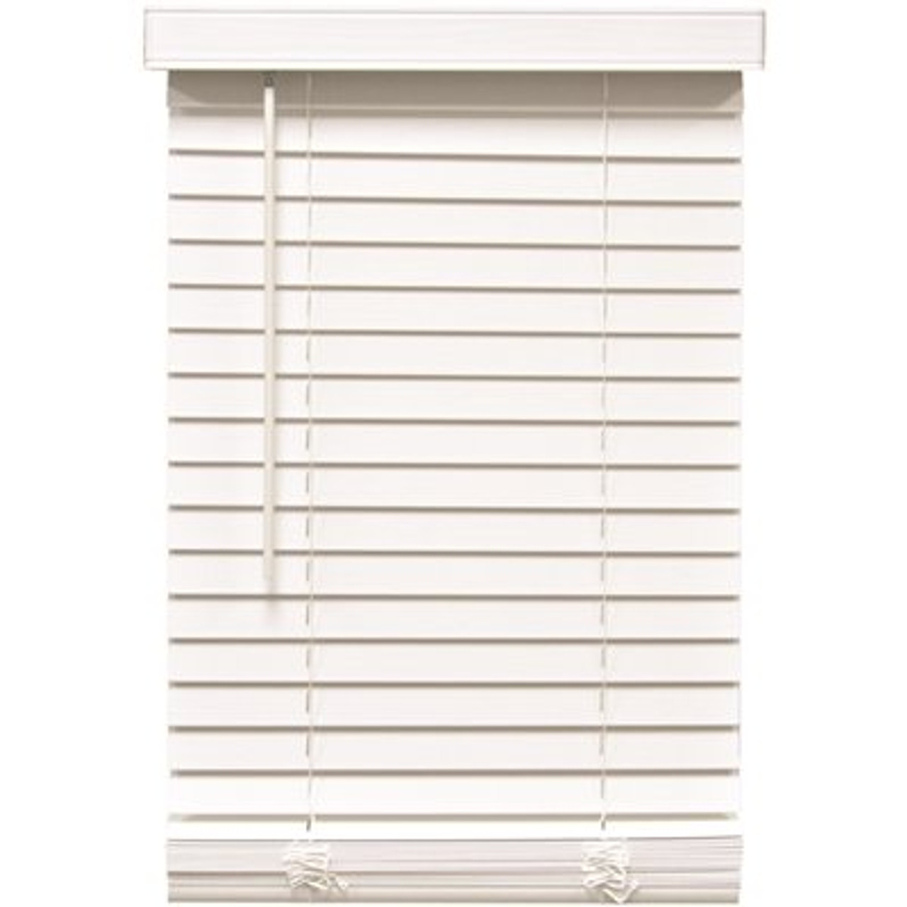Home Decorators Collection White Cordless Room Darkening Faux Wood Blind 2 In. Slats 28.5 In. W X 84 In. L