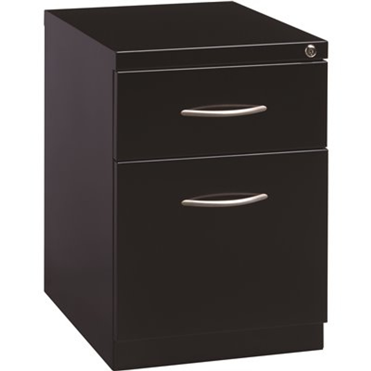 Hirsh 20 In. D Black Mobile Pedestal File Cabinet With Arch Pull