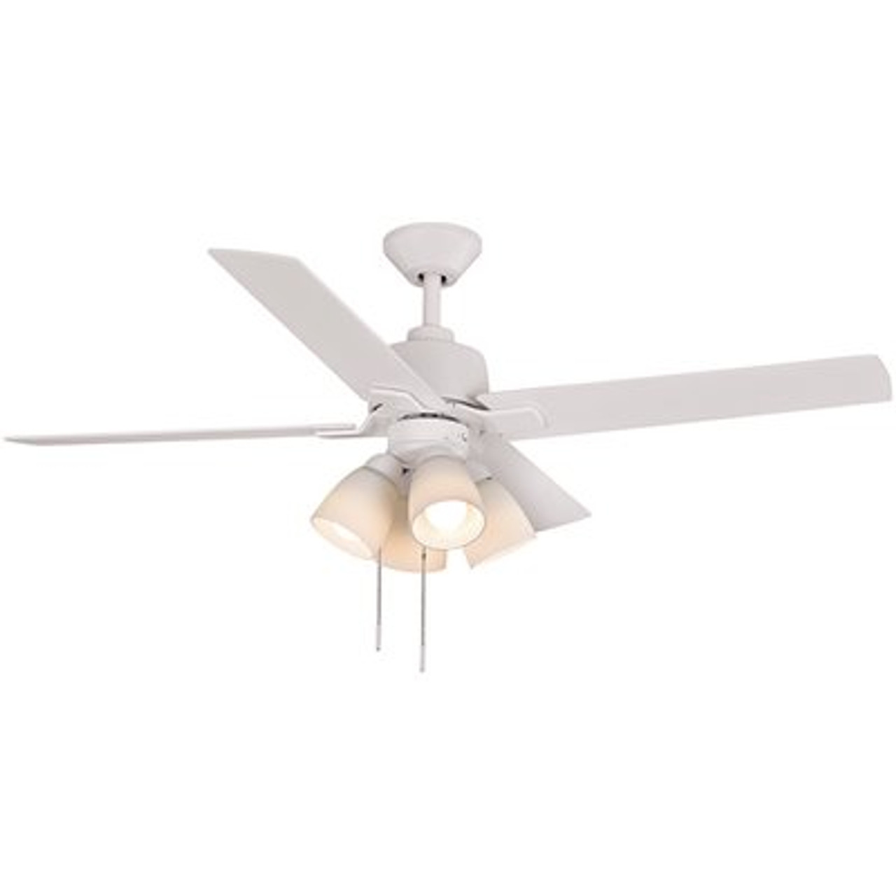 Hampton Bay Malone 54 In. Led Matte White Ceiling Fan With Light