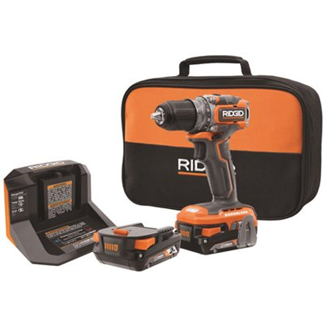 Ridgid 18V Brushless Subcompact Cordless 1/2 In. Drill Driver Kit With (2) 2.0 Ah Battery, Charger And Bag