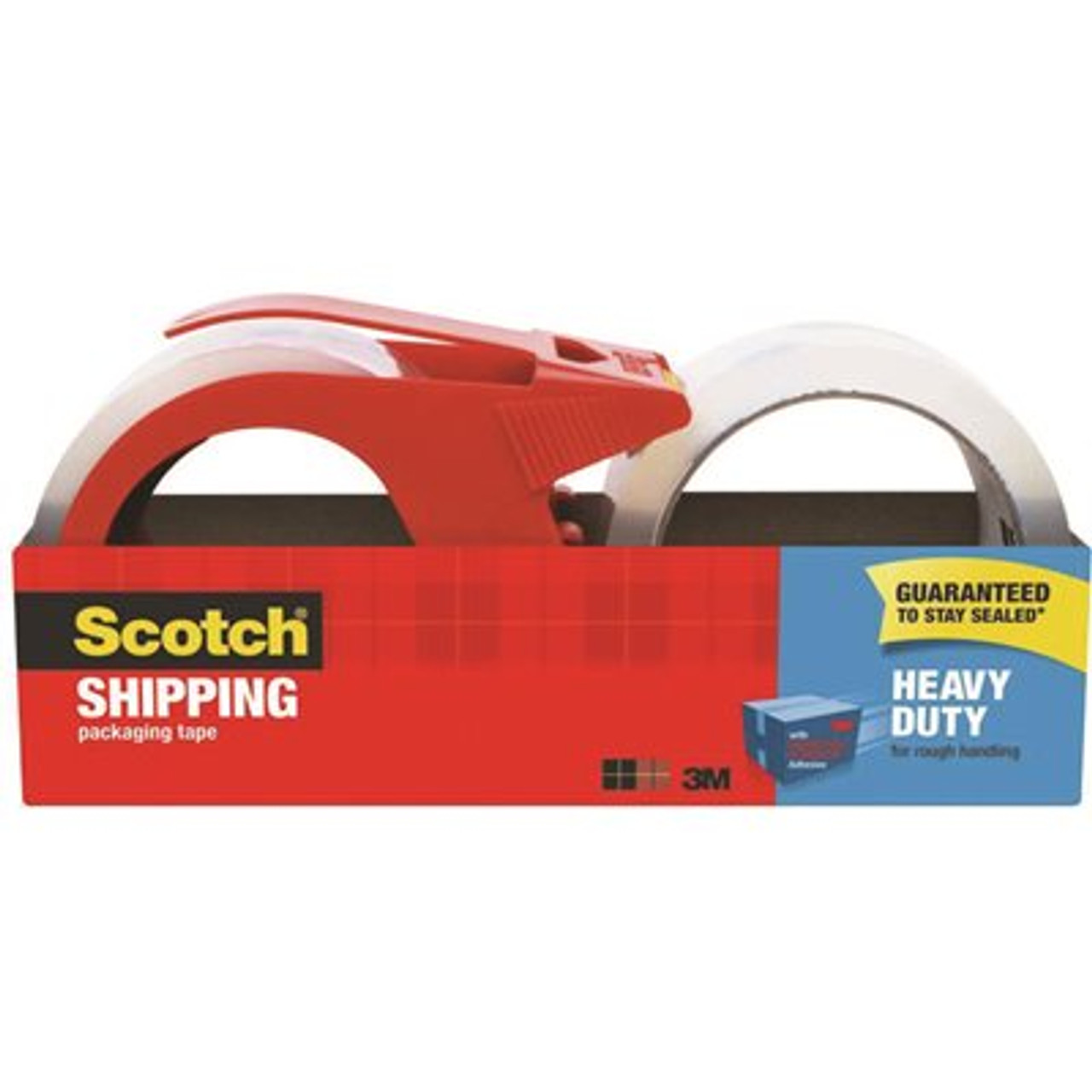 3M Scotch 1.88 In. X 54.6 Yds. Heavy Duty Shipping Packaging Tape With Dispenser ((2-Pack)(Case Of 6))