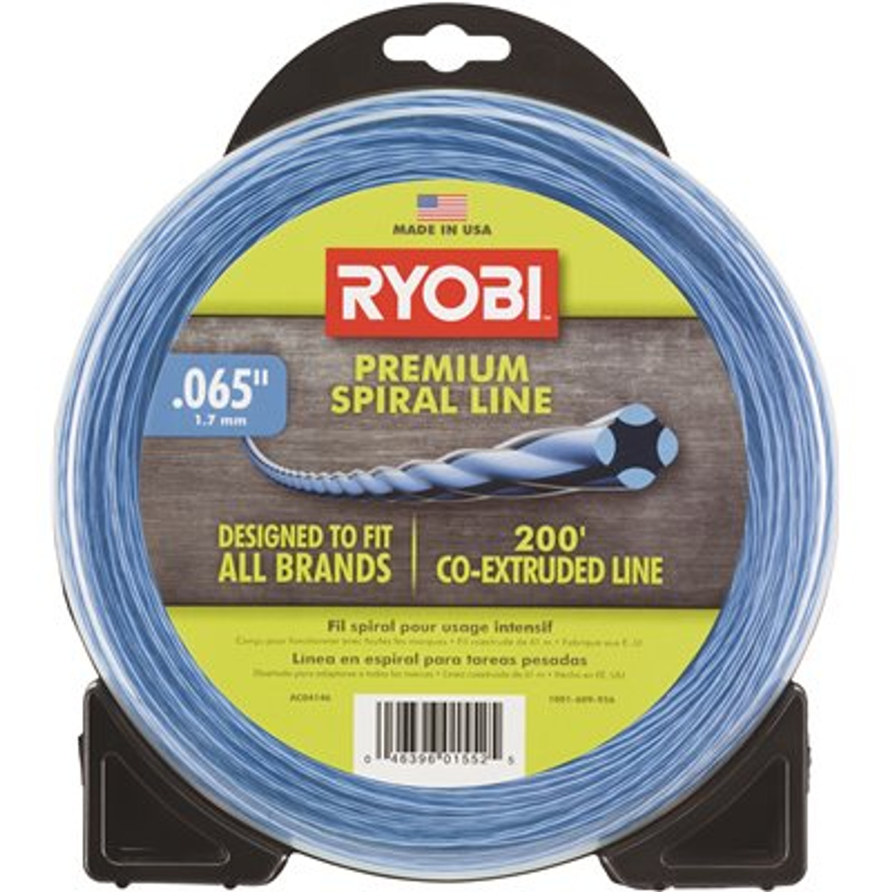 Ryobi 0.065 In. X 200 Ft. Heavy-Duty Spiral Corded And Cordless Trimmer Line