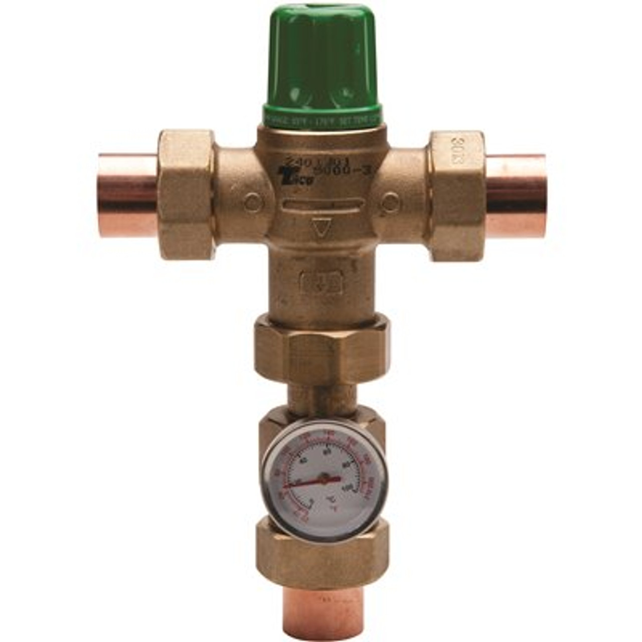 Taco Comfort Solutions 3/4 In. Union Sweat Lead-Free Mixing Valve With Gauge