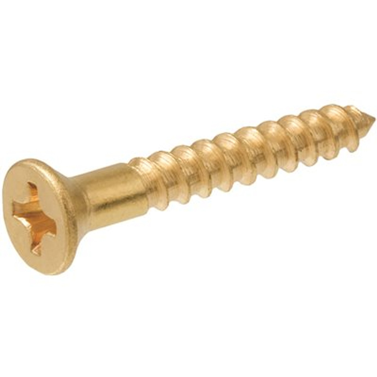 Everbilt #8 X 1 In. Phillips Flat Head Brass Wood Screw (100-Pack)