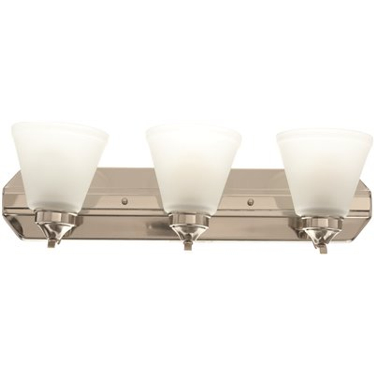 Hampton Bay Tavish 3-Light Brushed Nickel Vanity Light With Frosted Shades