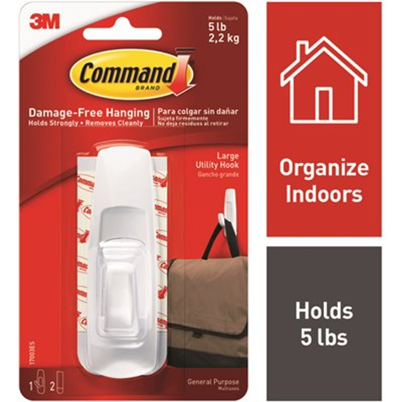 Command 5 Lbs. Large Plastic Hook (Case Of 36,1-Hook, 2-Strips)