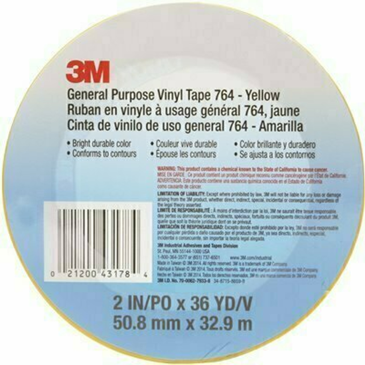 3M 2 In. X 36 Yds. Yellow Vinyl General Purpose Tape (24-Pack)