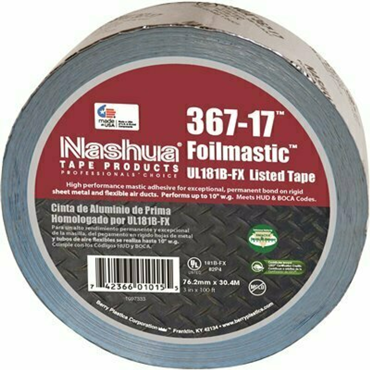 Nashua Tape 3 In. X 33 Yds. Foilmastic Ul181B-Fx Listed Tape