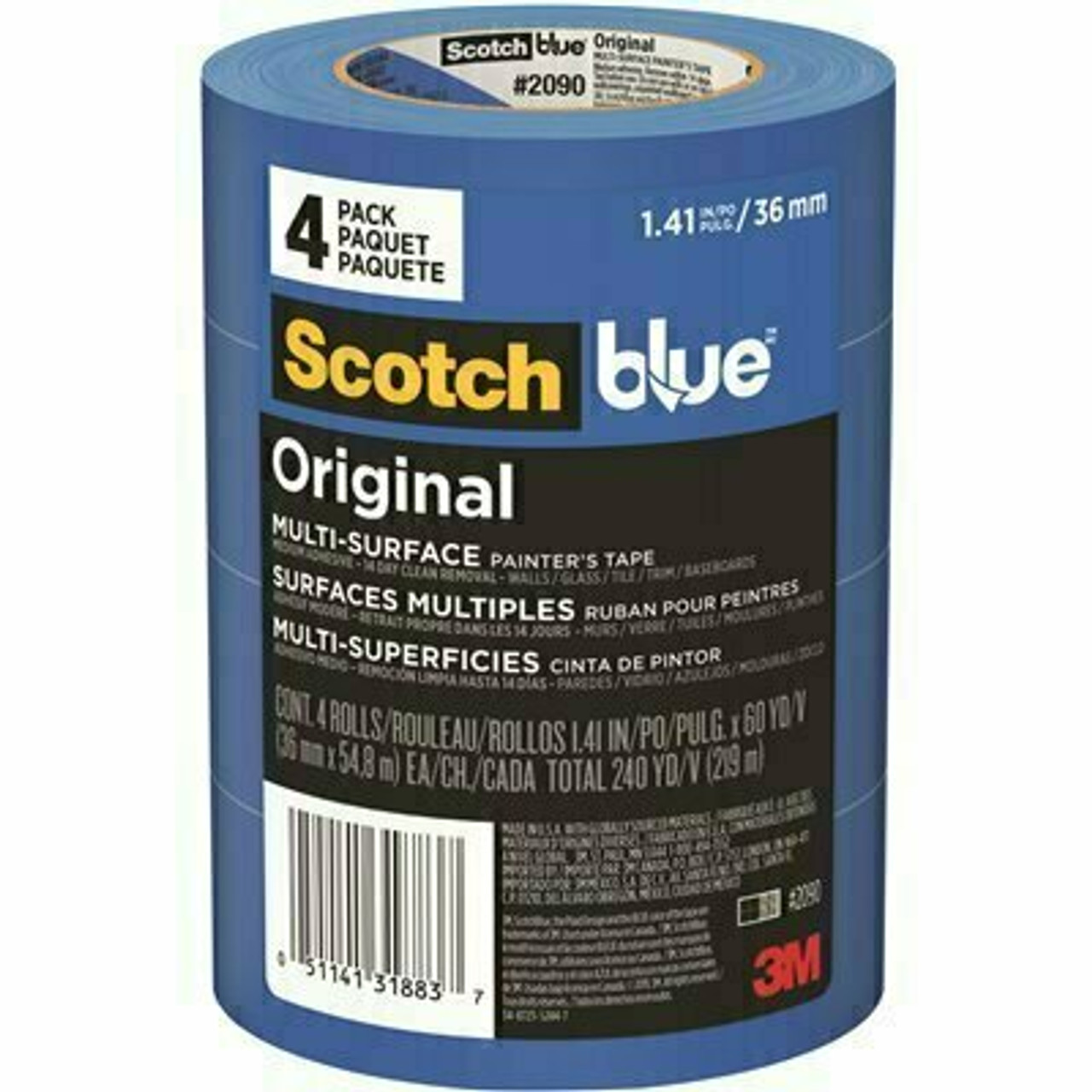 Scotchblue 1.41 In. X 60 Yds. Painter's Tape (Value Pack, 4 Rolls/Pack)