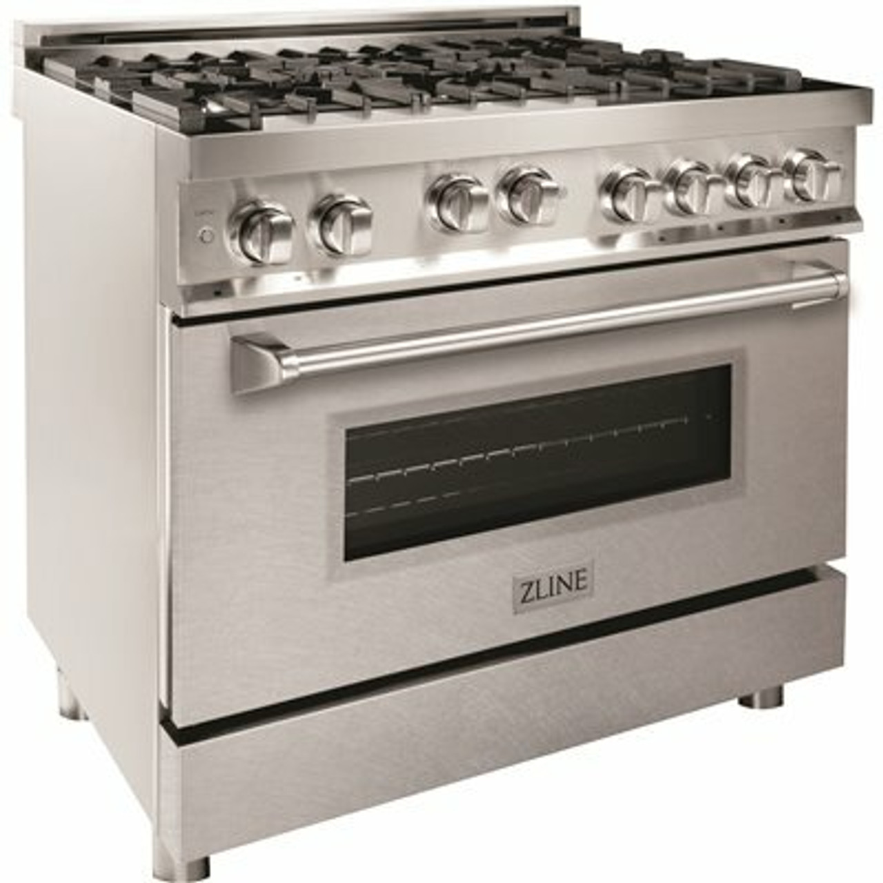 Zline Kitchen And Bath 36 In. 4.6 Cu. Ft. Gas Range With Convection Gas Oven In Stainless Steel With Durasnow Finish Door