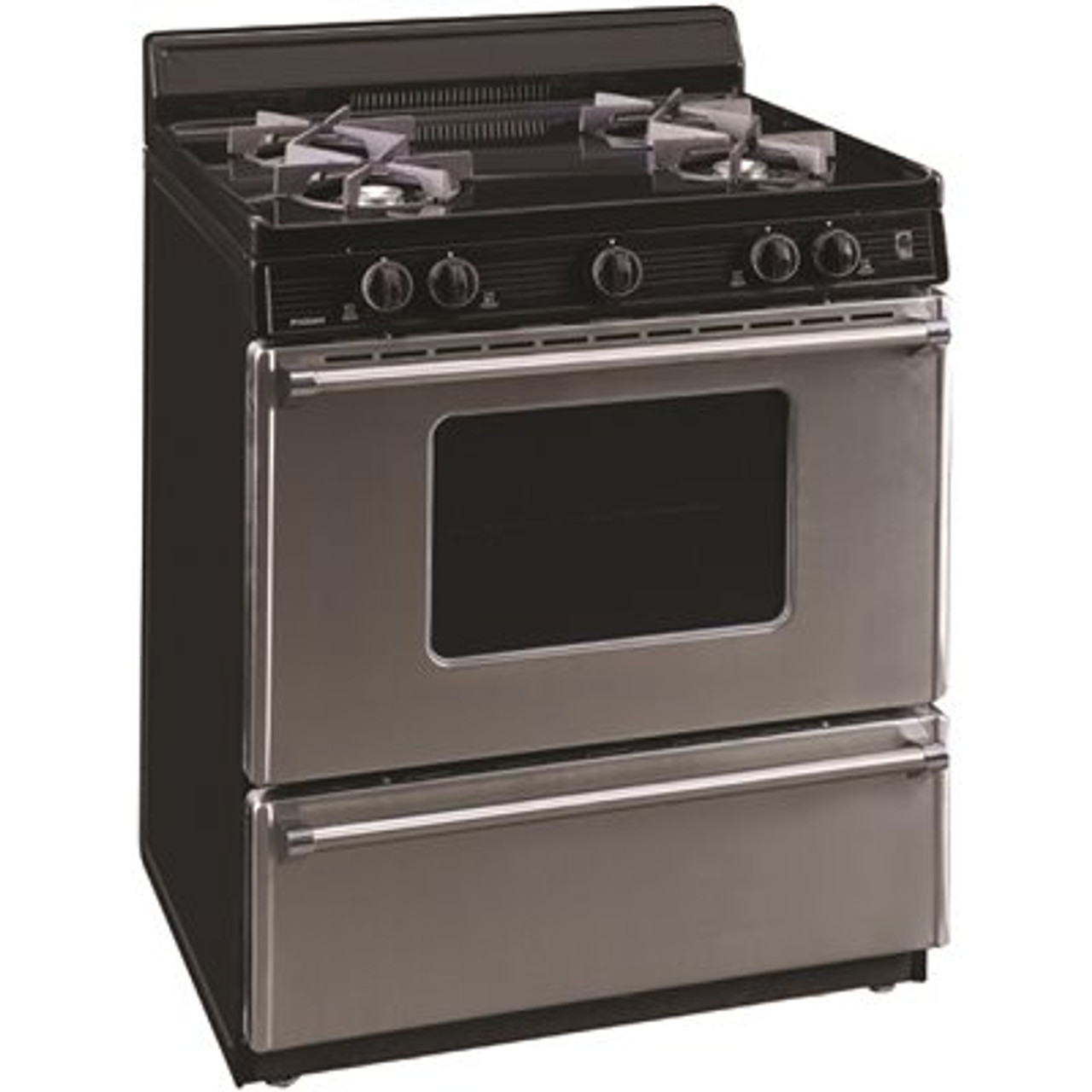Premier 30 In. 3.91 Cu. Ft. Recessed Gas Range In. Stainless Steel 4-Burner With Power Cord