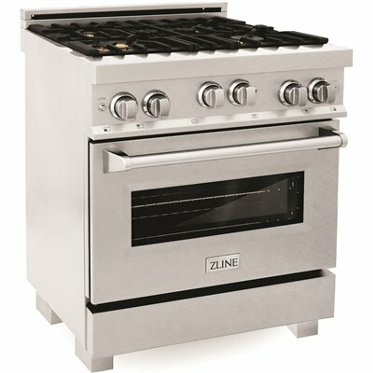 Zline 30 In. 4.0 Cu. Ft. Range With Gas Stove And Gas Oven In Durasnow Stainless Steel With Brass Burners (Rgs-Sn-Br-30)