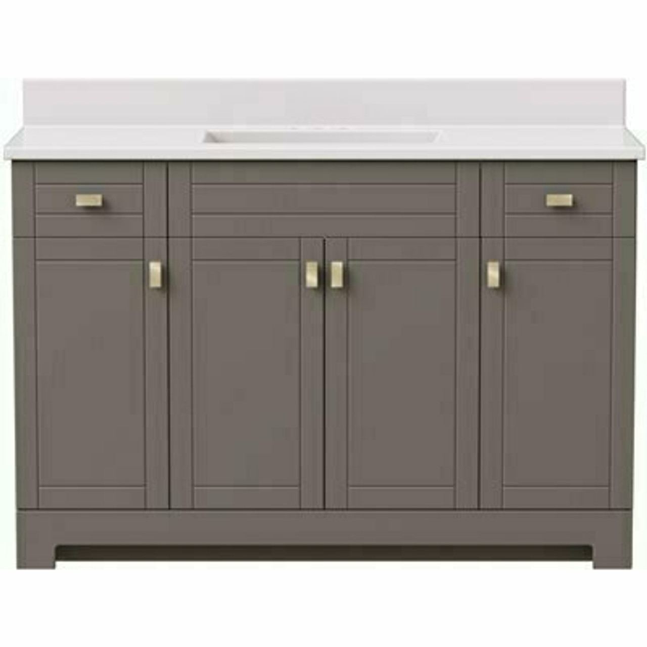 Canberra 49 In. W X 19 In. D Bath Vanity In Gray Slate With Cultured Marble Vanity Top In Solid White With White Basin