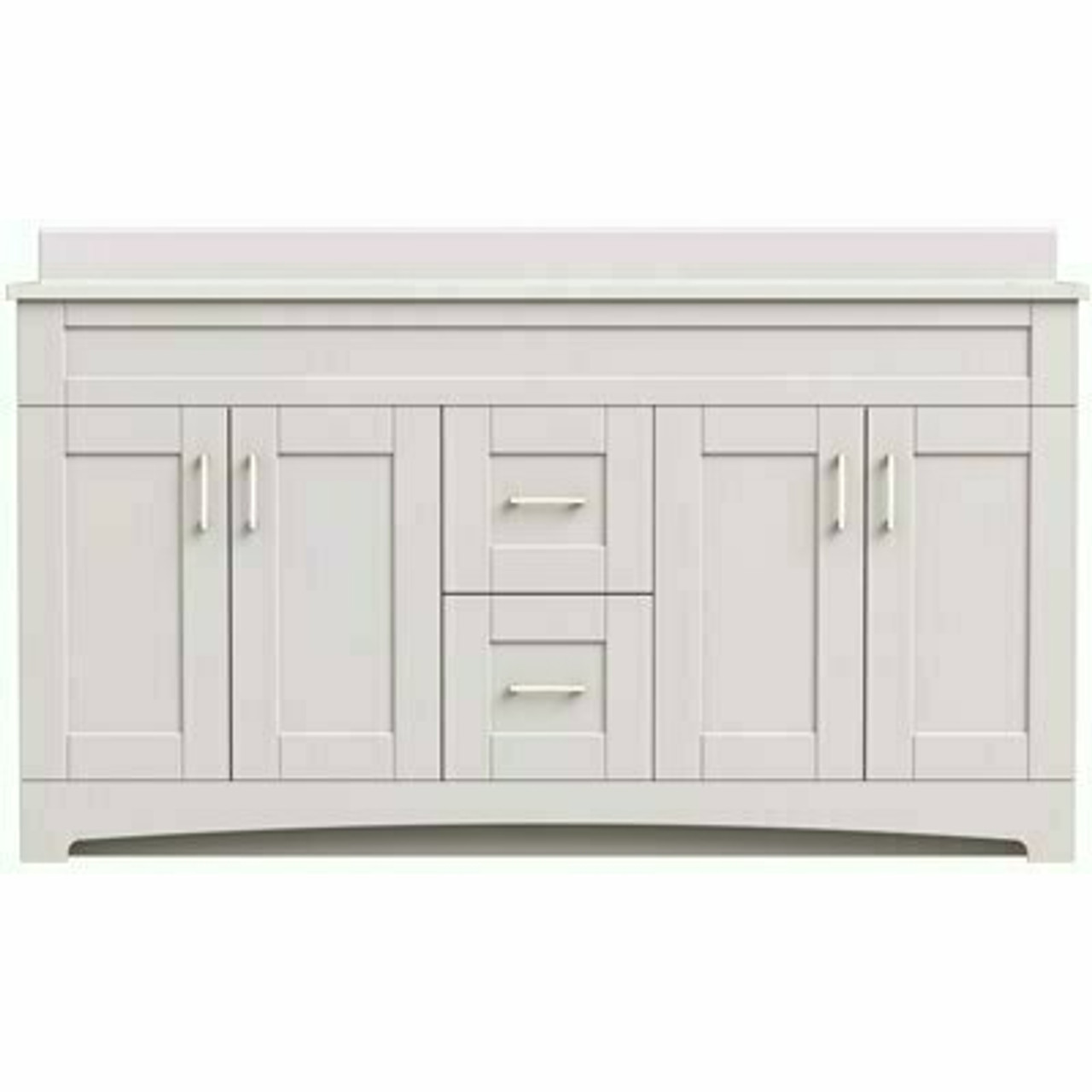 Magickwoods Brixton 60 In. W X 21 In. D Double Bowl Bath Vanity Cabinet In Vanilla White