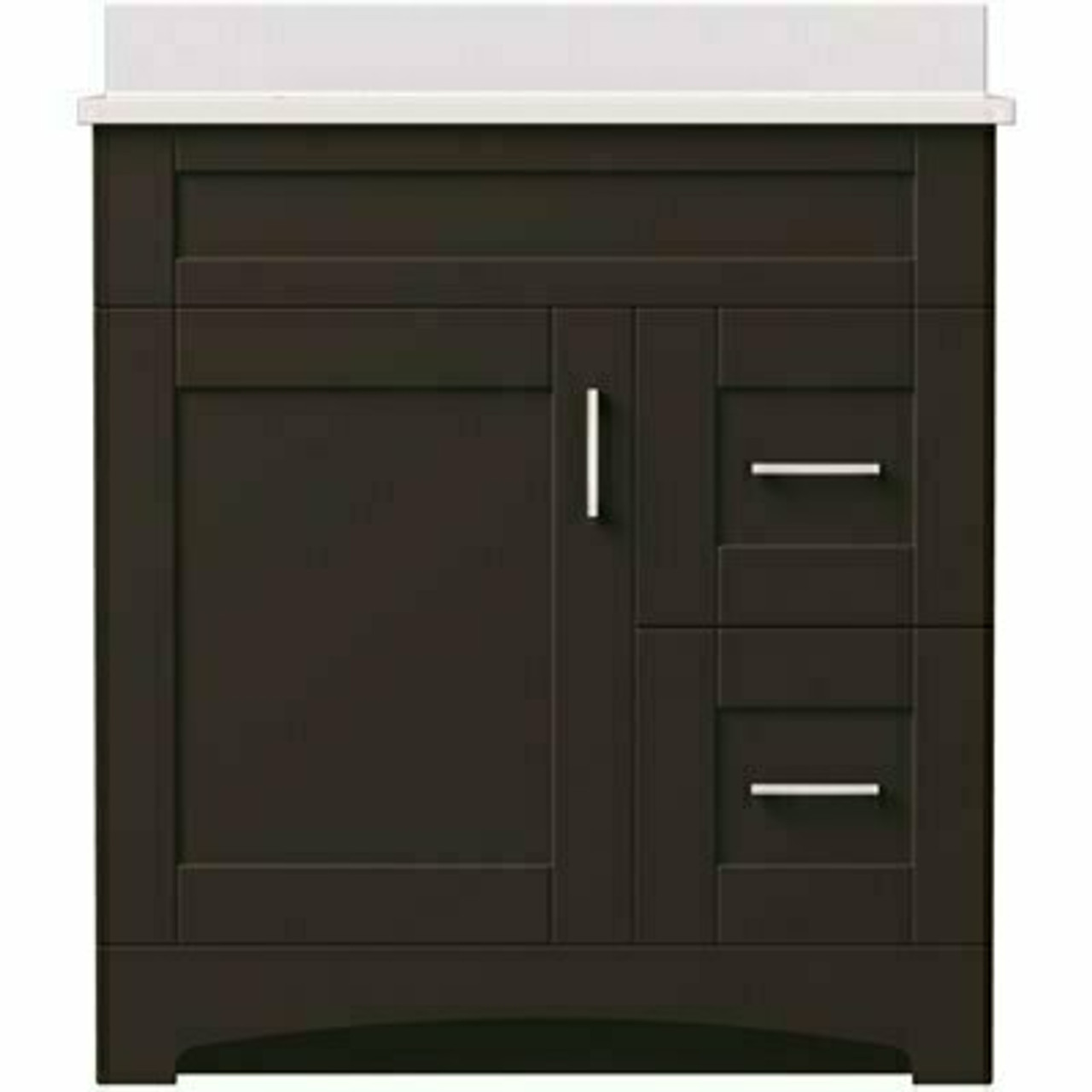 MagickWoods Brixton 30 in. W x 21 in. D Bath Vanity Cabinet in Dark Chestnut with Right Hand Side Drawers