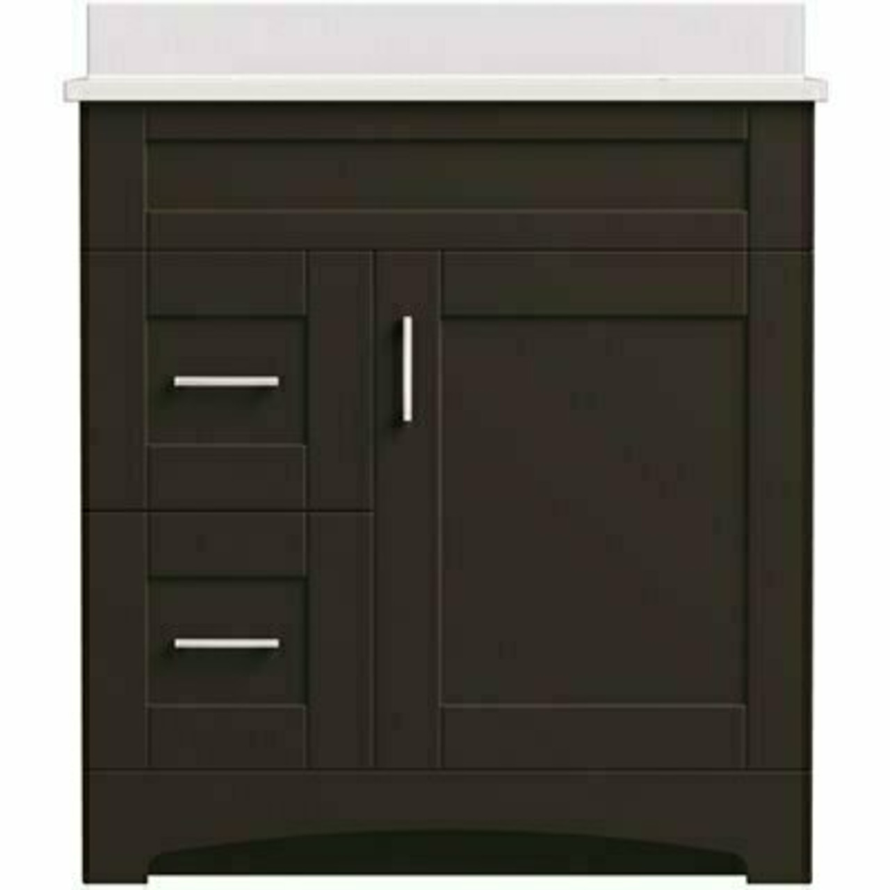 Magickwoods Brixton 30 In. W X 18 In. D Bath Vanity Cabinet In Dark Chestnut With Left Hand Side Drawers