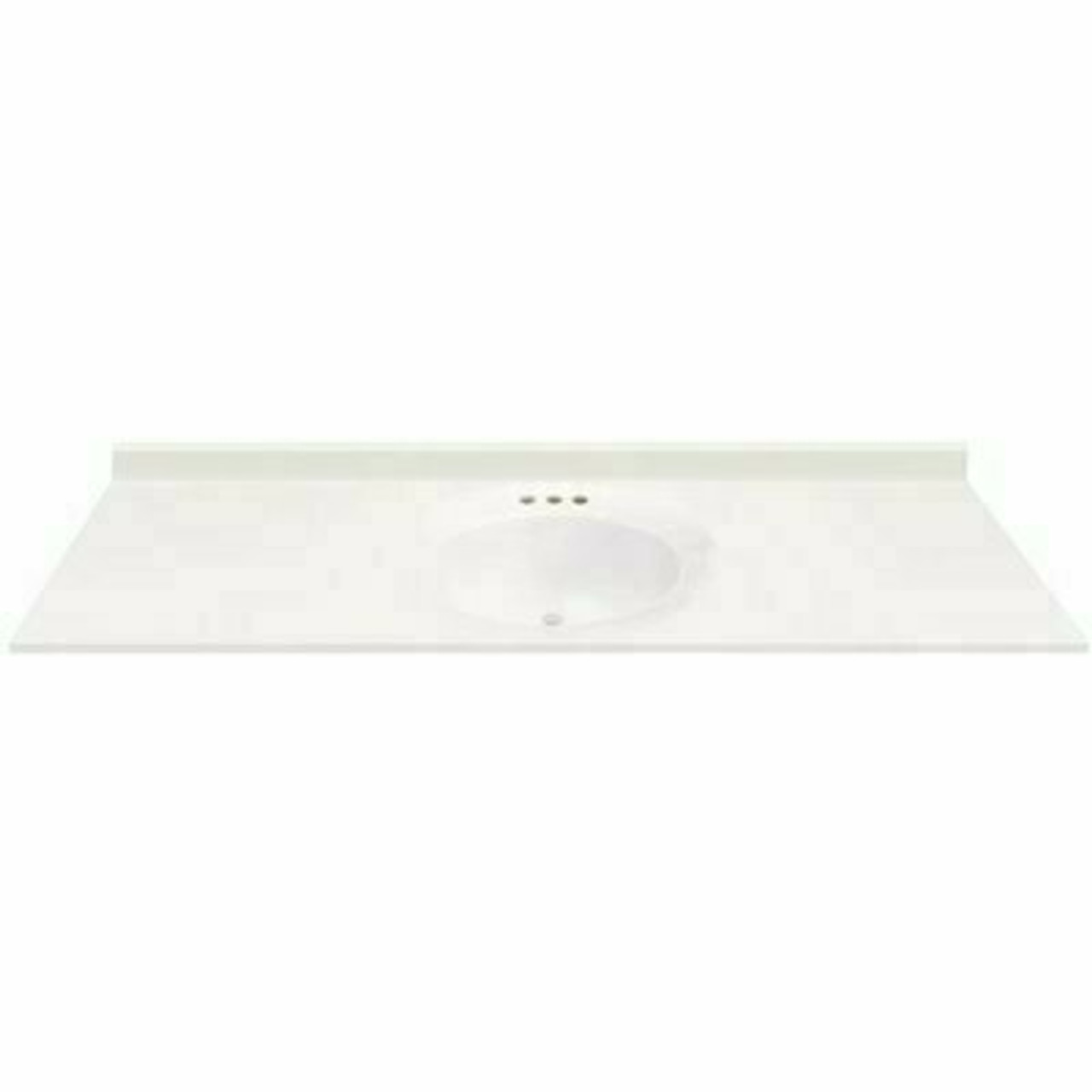 Magickwoods 61 In. W X 19 In. D Cultured Marble Oval Recessed Single Basin Vanity Top In White With White Basin