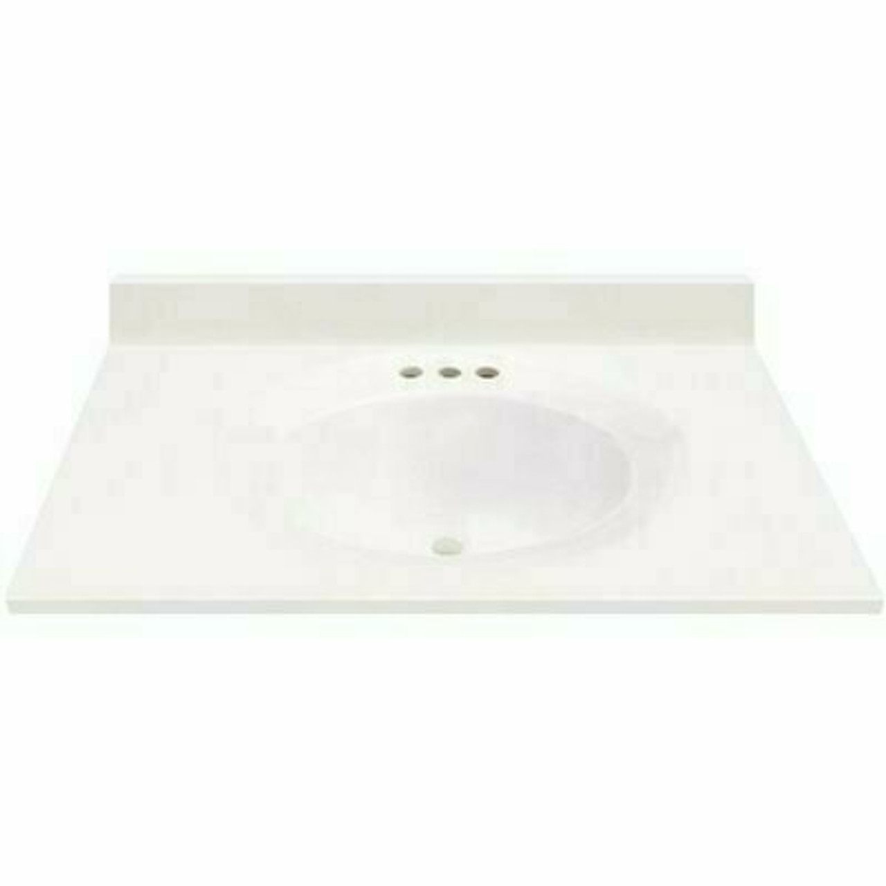 Magickwoods 37 In. W X 22 In. D Cultured Marble Oval Recessed Single Basin Vanity Top In White With White Basin
