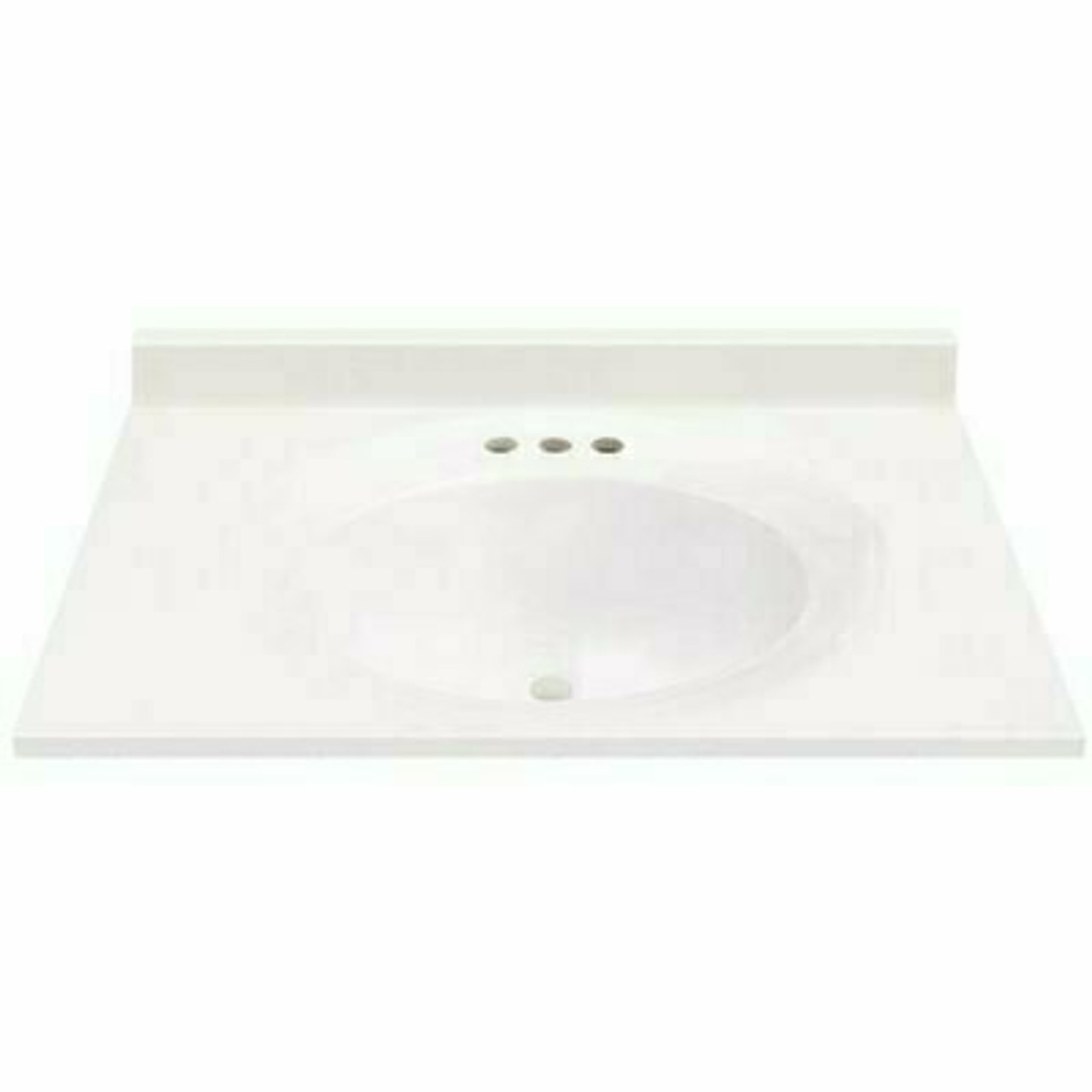 Magickwoods 31 In. W X 19 In. D Cultured Marble Oval Recessed Single Basin Vanity Top In White With White Basin