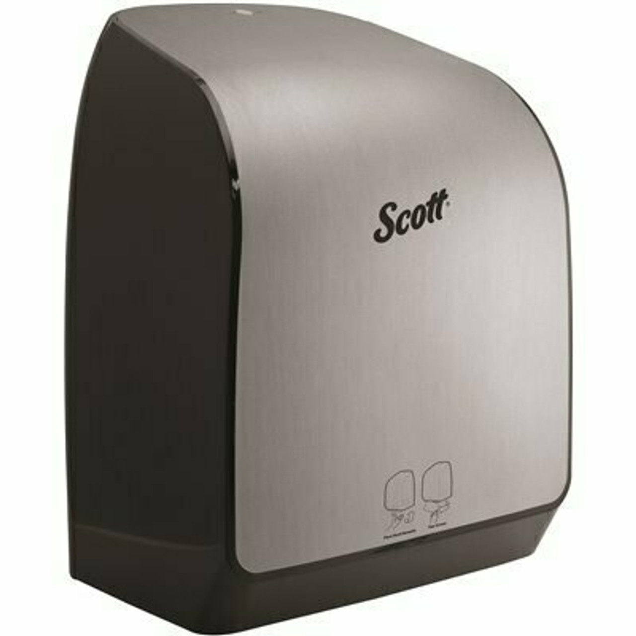 Scott Mod Electronic 12.66 In. X 16.44 In. X 9.18 In. Faux Stainless Hard Roll Towel Dispenser Green Core Mod Paper Towel