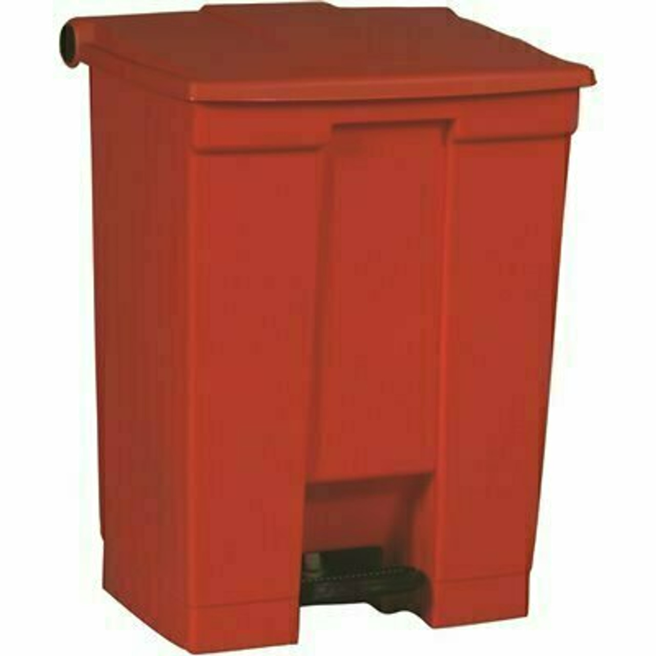 Rubbermaid Commercial Products 8 Gal. Plastic Red Touchless Rectangular Flat Top Step-On Trash Can