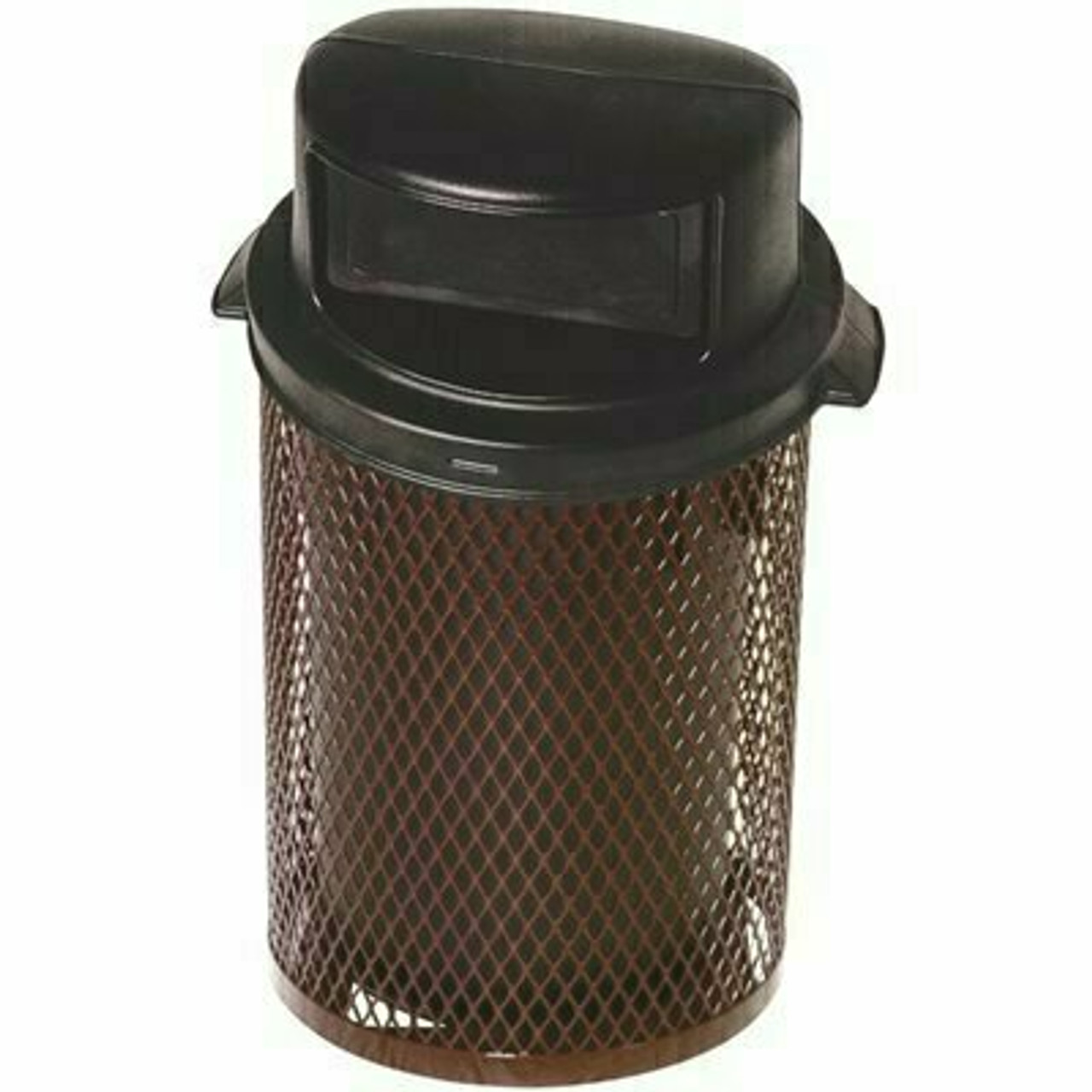 Everest 55 Gal. Brown Trash Receptacle With Square Plastic Dome Top