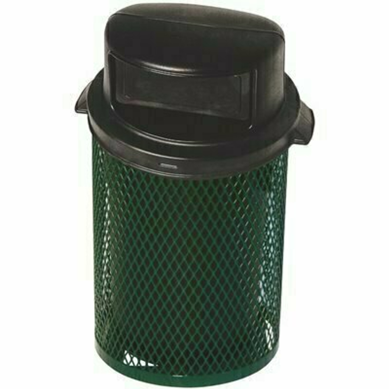 Everest 55 Gal. Green Trash Receptacle With Square Plastic Dome Top