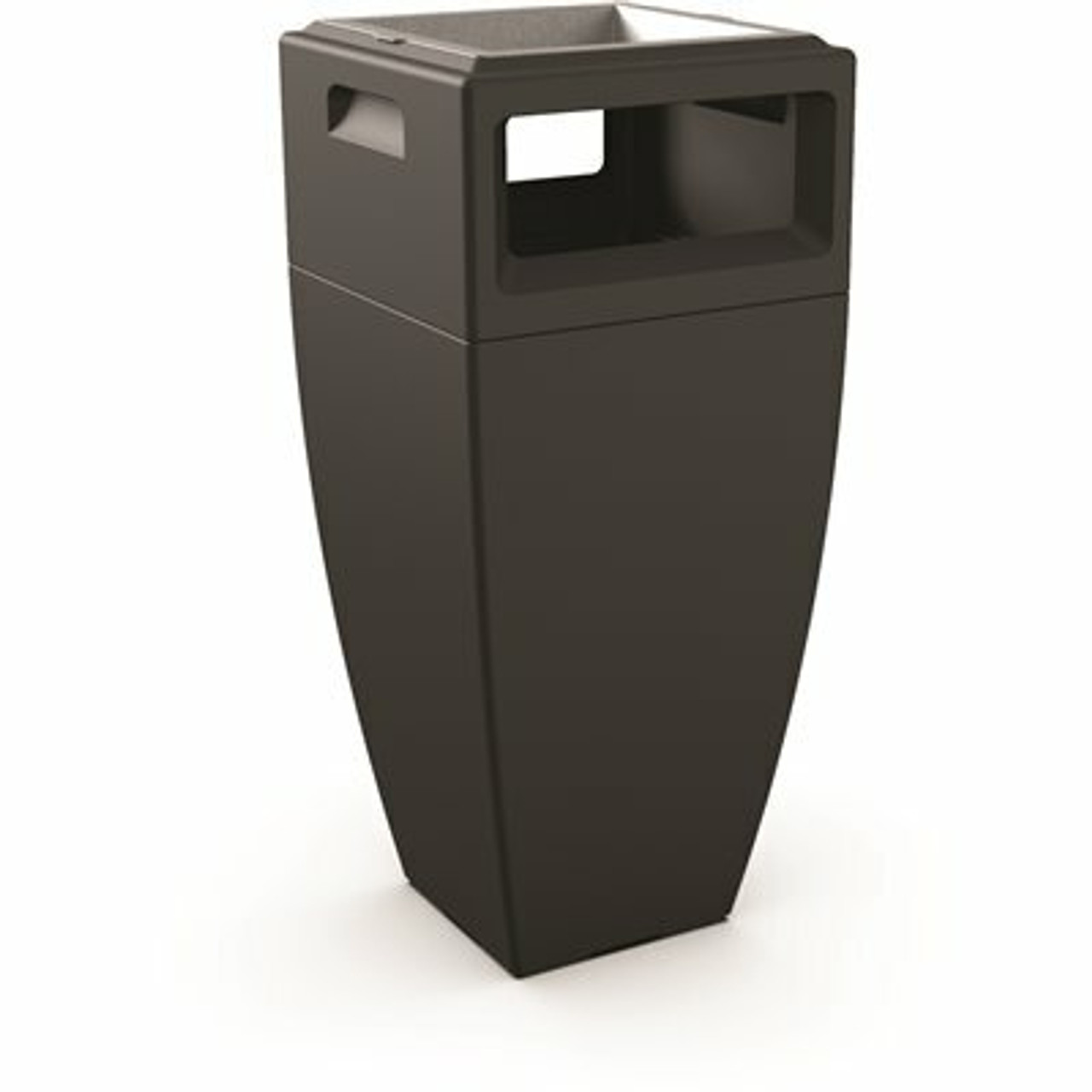 Mayne Kobi Waste Bin W/Ash Tray 24 Gal. Black Commercial Trash Can