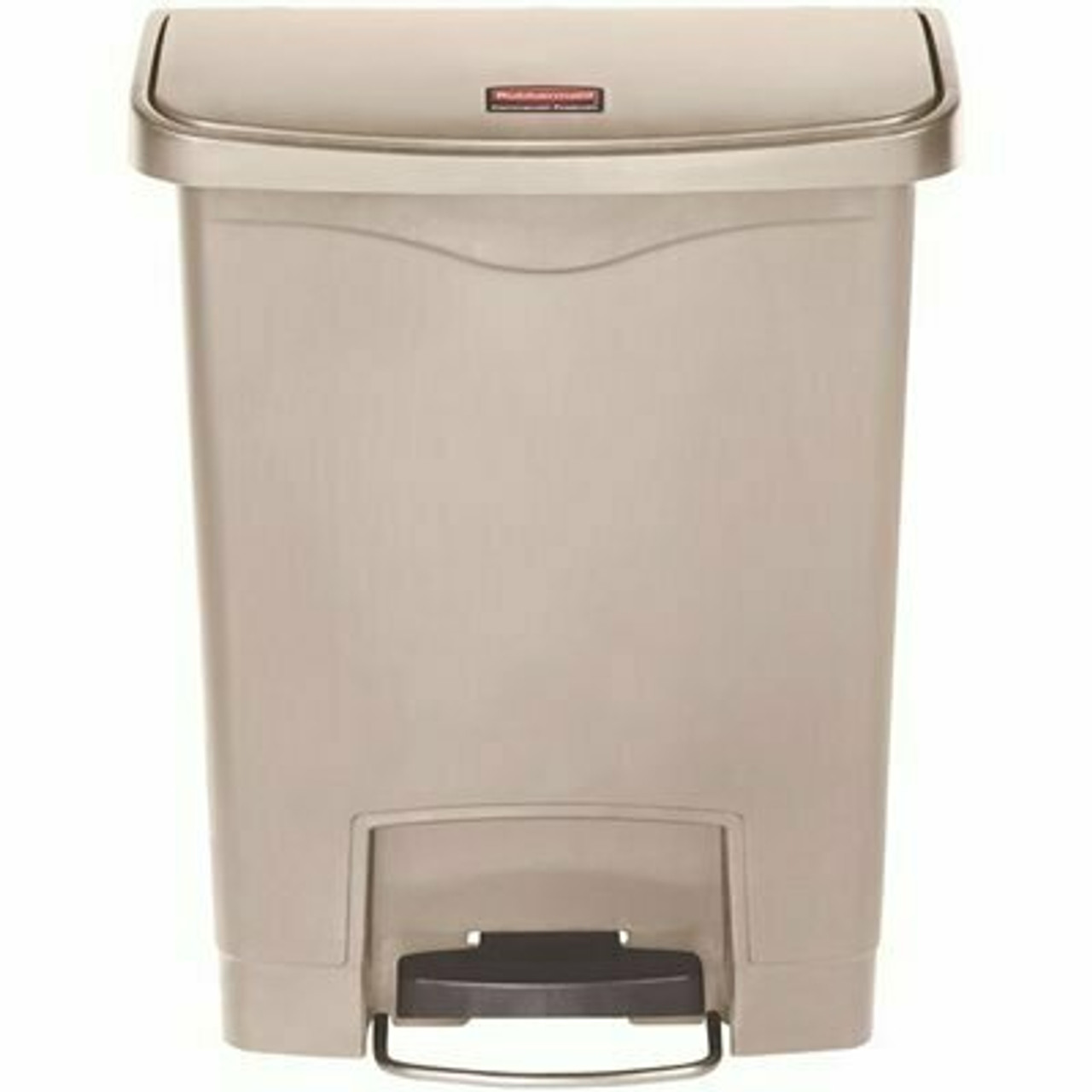 Rubbermaid Commercial Products Slim Jim 8 Gal. Fs Resin Step On Beige Wastebasket