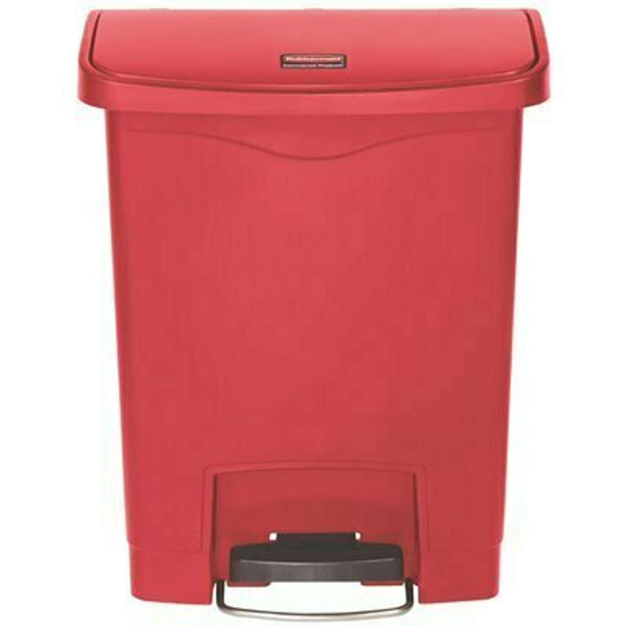 Rubbermaid Commercial Products Slim Jim Step-On 8 Gal. Red Plastic Front Step Trash Can