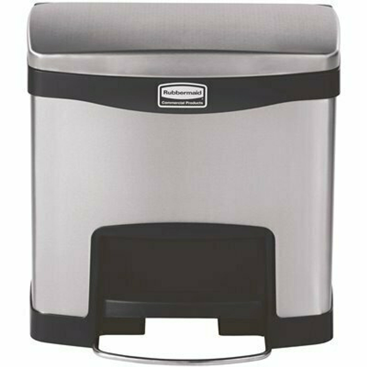 Rubbermaid Commercial Products Slim Jim Step-On 4 Gal. Black Stainless Steel Front Step Trash Can