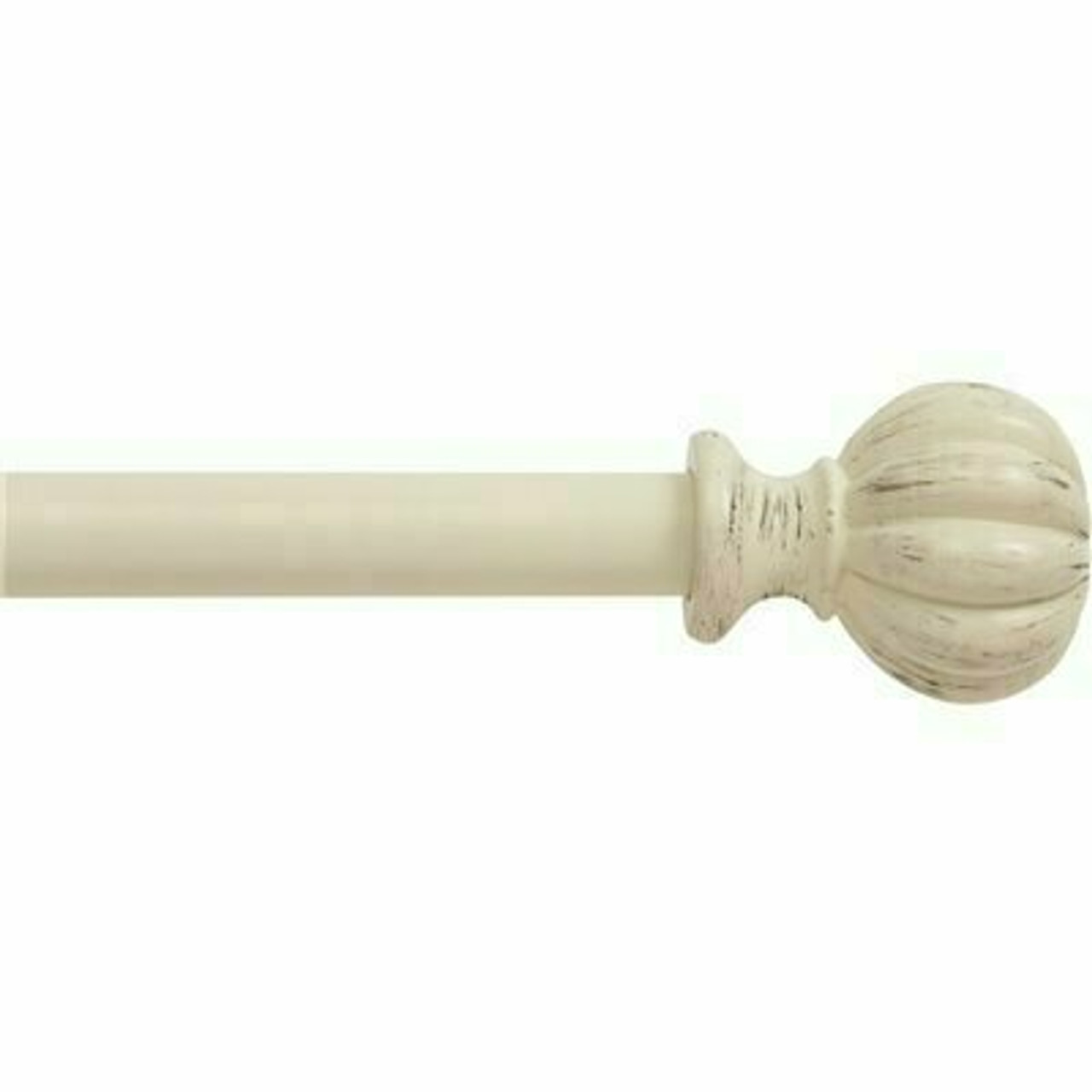 Kenney Rachel 48 In. - 86 In. Adjustable 5/8 In. Single Standard Decorative Window Curtain Rod In Antique White