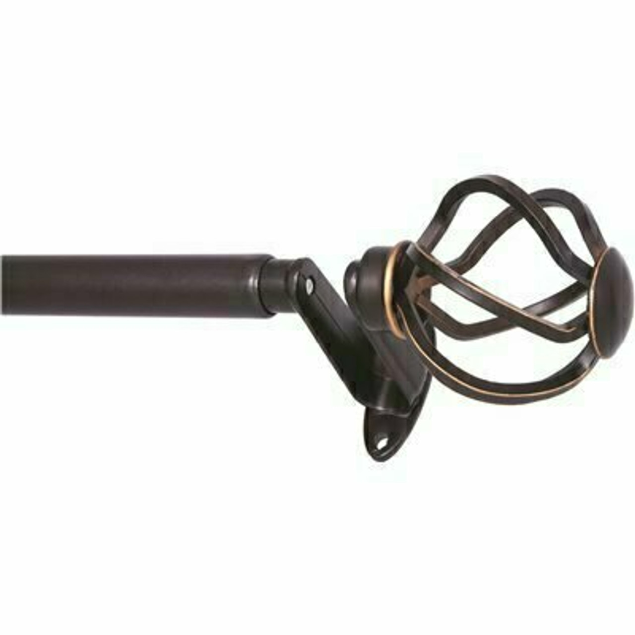 Eclipse Room Darkening Cage 36 In. - 66 In. Adjustable 3/4 In. Single Decorative Curtain Rod In Oil Rubbed Bronze