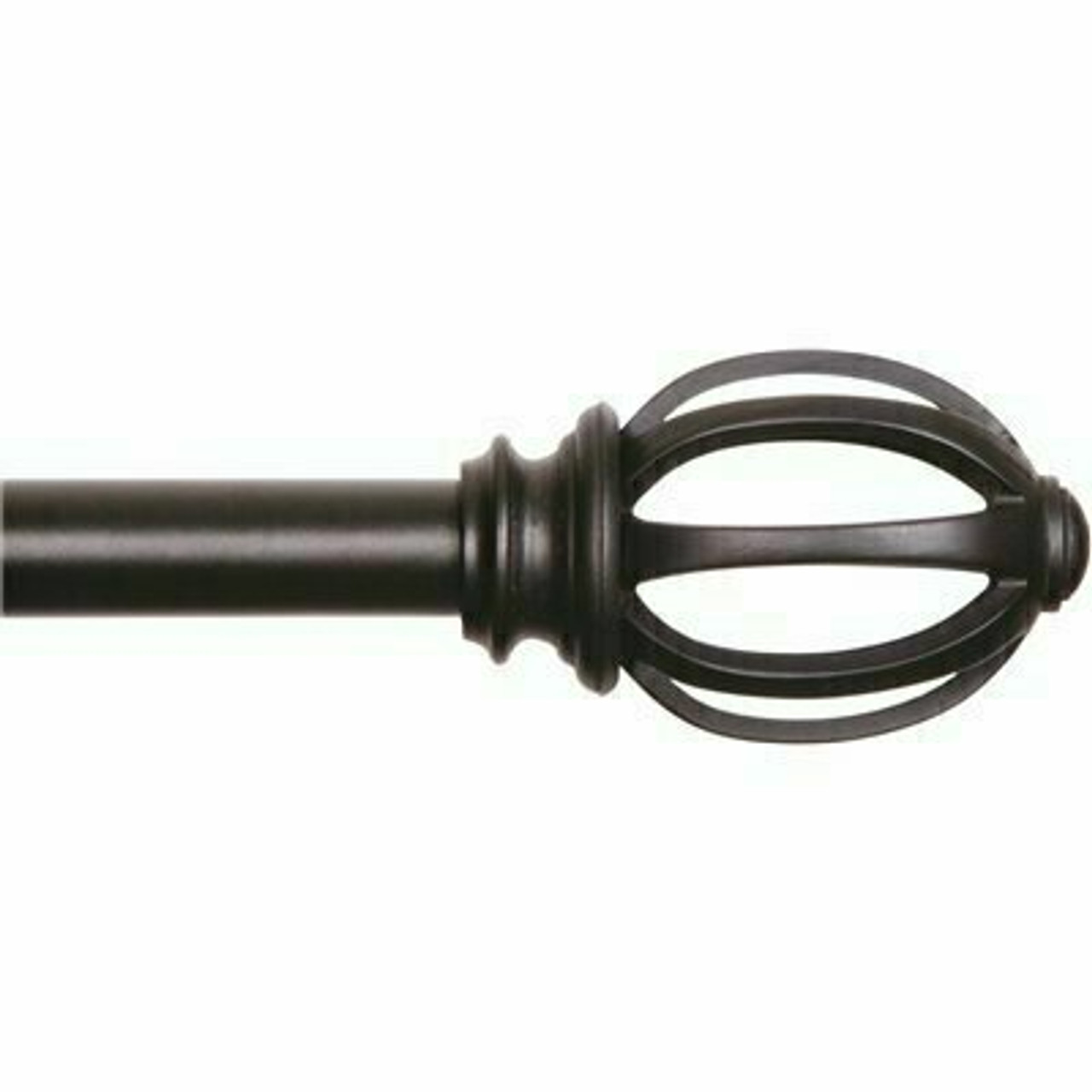 Kenney Fast Fit Lilly Cage 66 In. - 120 In. Adjustable 5/8 In. Single Decorative Window Curtain Rod In Black