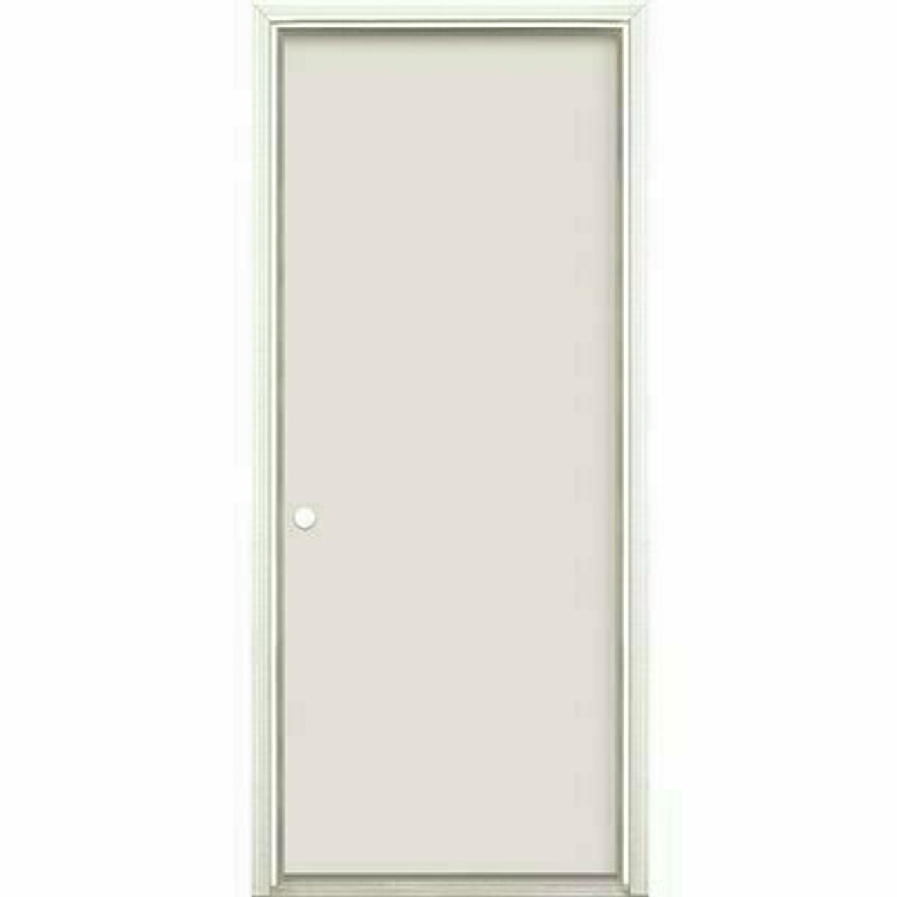 Utility 36 In. X 80 In. No Panel Right-Hand/Inswing Paintable Primed Gray Primed Steel Prehung Front Door With Brickmold