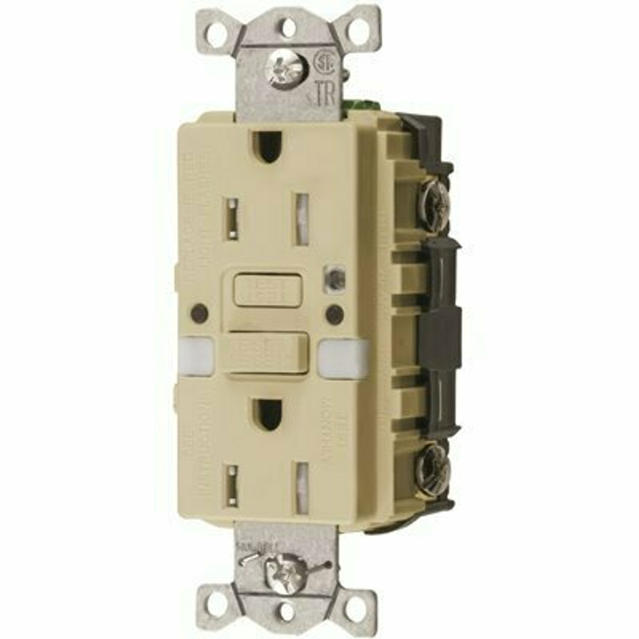 Hubbell Wiring Commercial 15 Amp Tamper Resistant Gfci Duplex Outlet, Ivory - 314045736