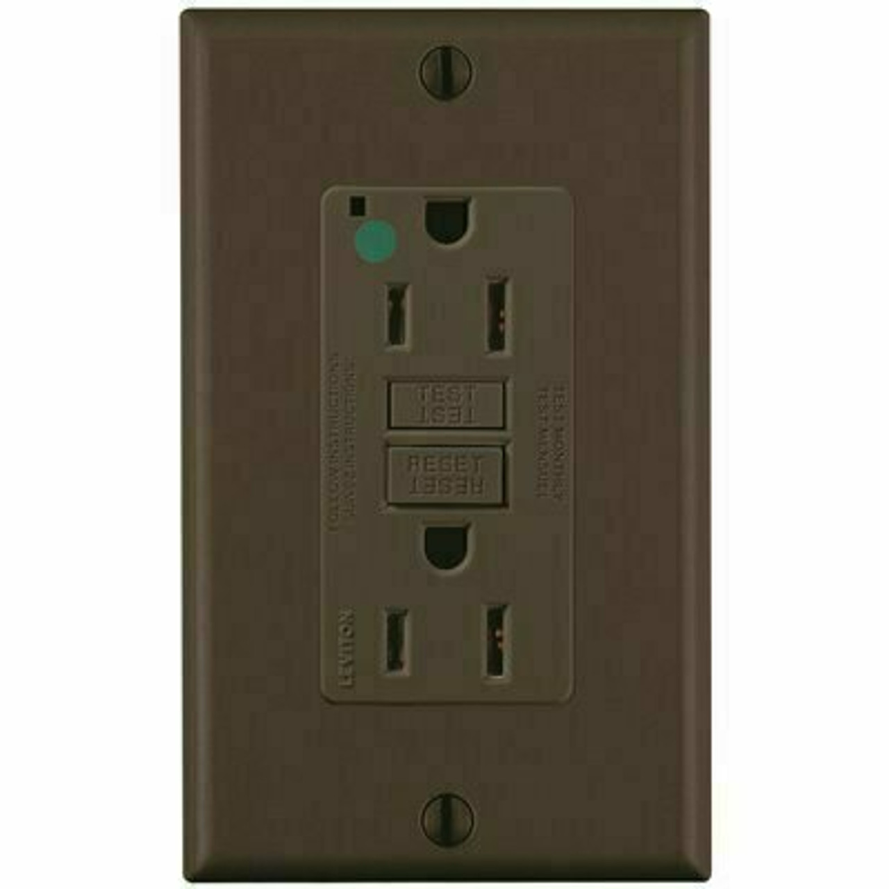 Leviton 15 Amp 125-Volt Extra-Heavy-Duty Hospital Grade Smartlockpro Gfci Duplex Outlet, Brown