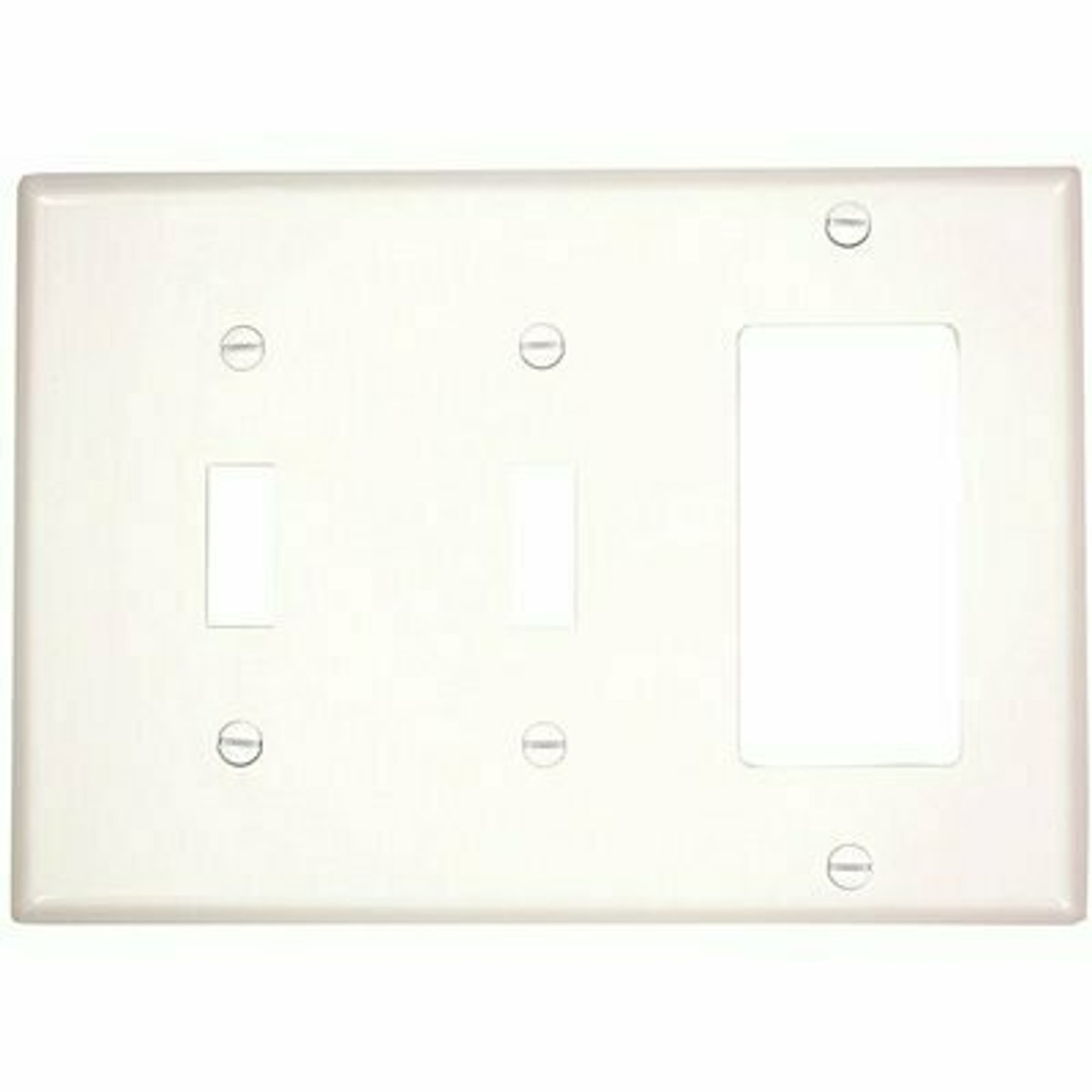 Leviton White 3-Gang 2-Toggle/1-Decorator/Rocker Wall Plate (1-Pack) - 3575656