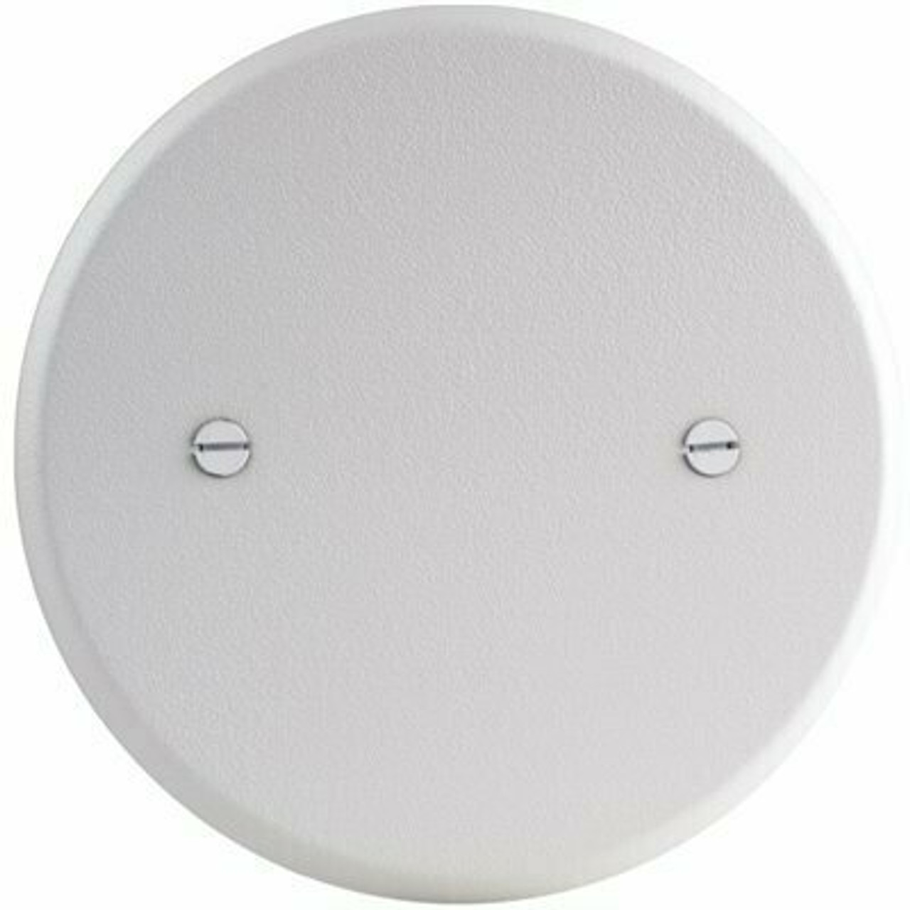 Commercial Electric 5 In. Metal White Textured Round Blank Flat Cover