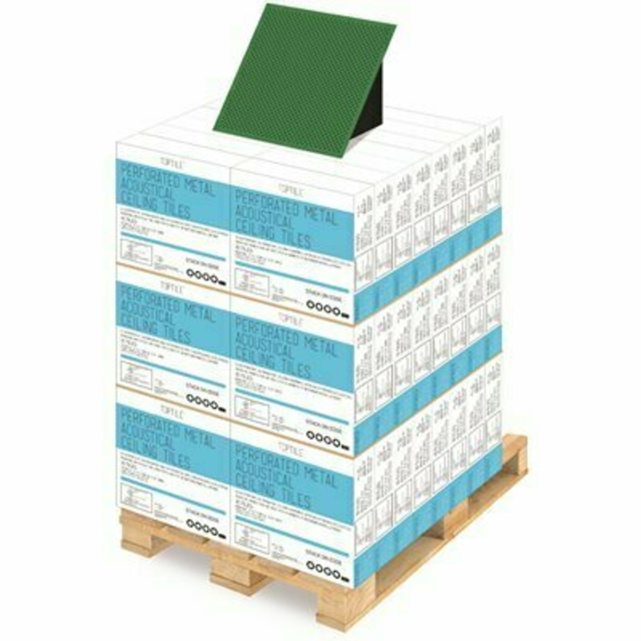 Toptile Green 2 Ft. X 2 Ft. Perforated Metal Ceiling Tiles (1-Pallet Of 40 Cases)