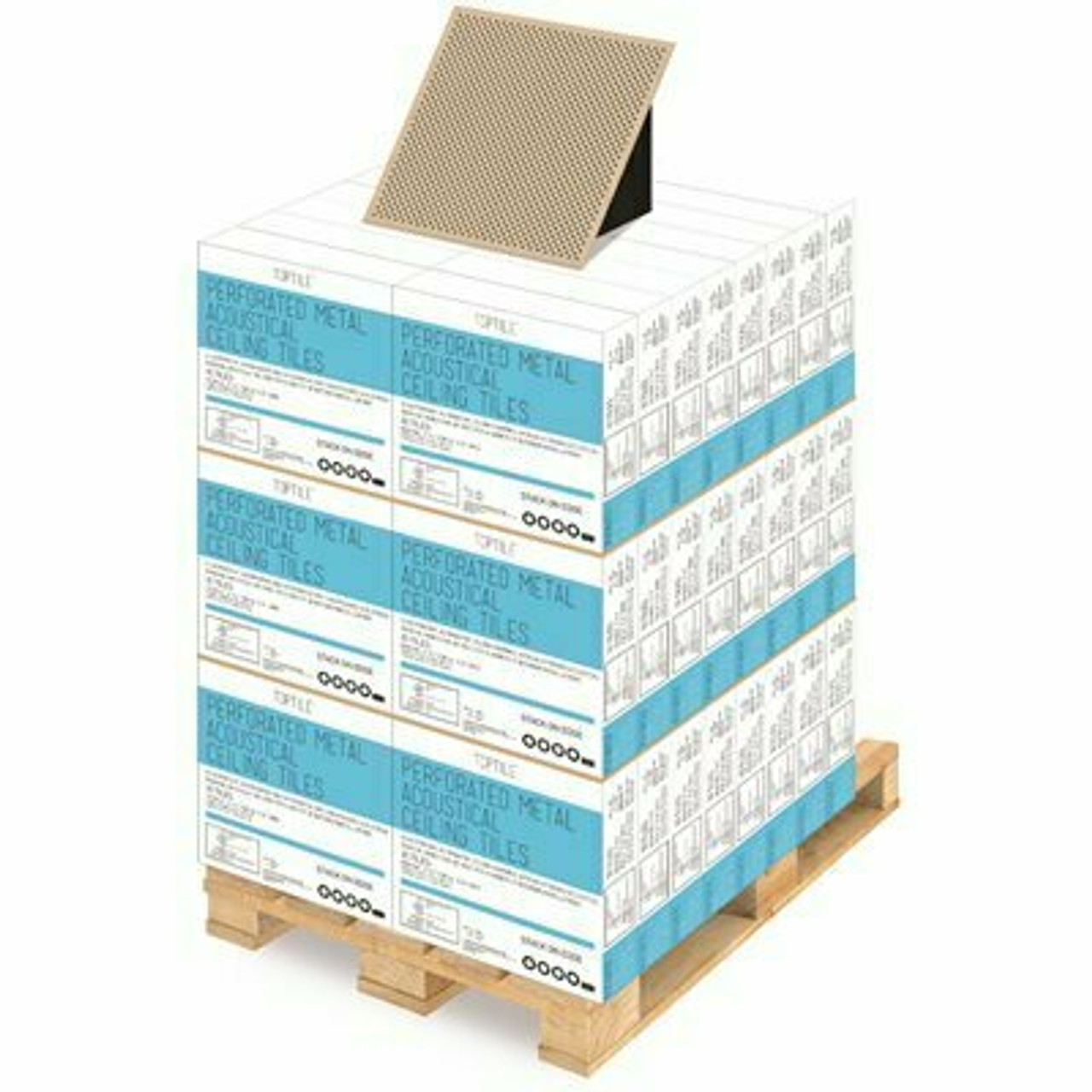 Toptile Beige 2 Ft. X 2 Ft. Perforated Metal Ceiling Tiles (1-Pallet Of 40 Cases)