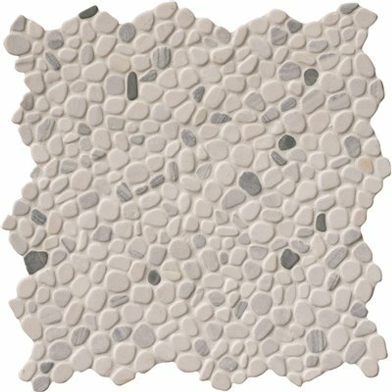 Msi Black And White Pebbles 11.42 In. X 11.42 In. X 10 Mm Tumbled Marble Mosaic Tile (9.1 Sq. Ft. / Case)