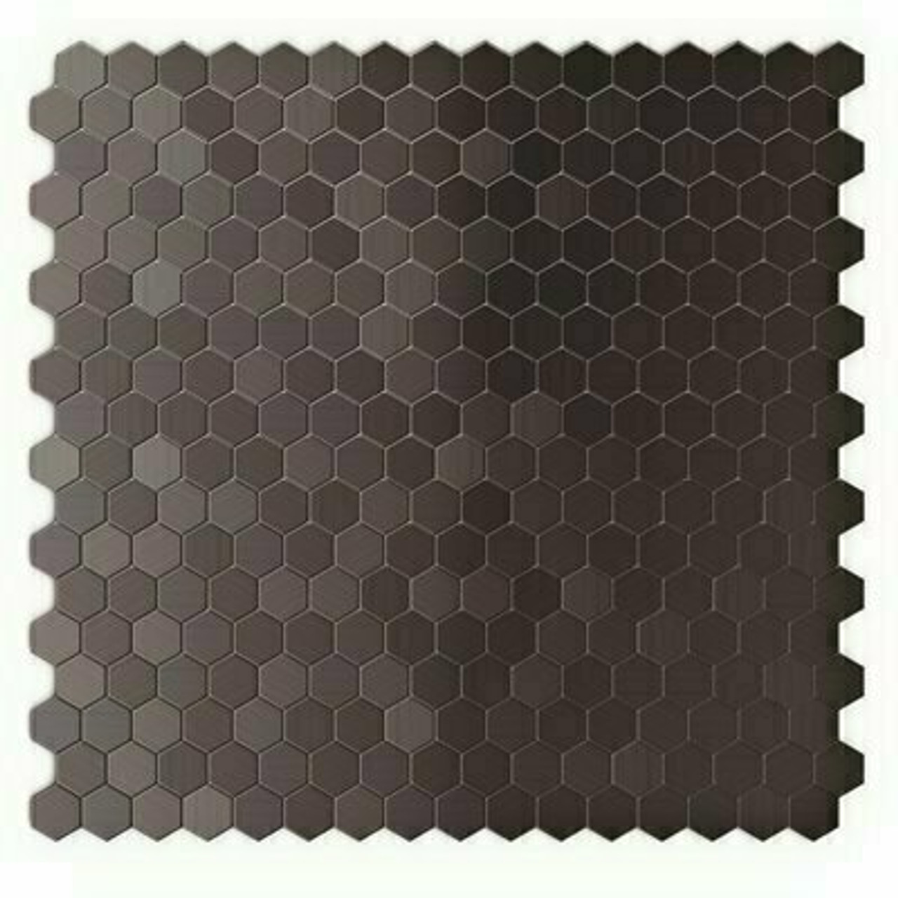 Hexagonia Sb Black Stainless 11.46 In. X 11.89 In. X 5Mm Metal Self-Adhesive Wall Mosaic Tile (11.4 Sq. Ft. / Case)