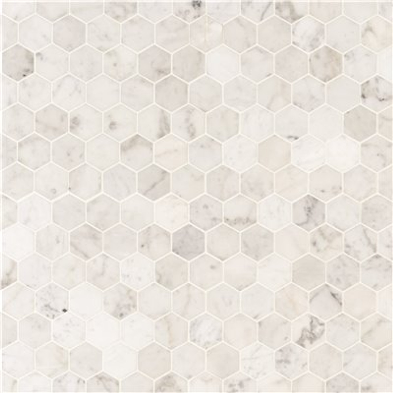 Msi Carrara White Hexagon 11.75 In. X 12 In. X 8 Mm Honed Marble Mosaic Tile (9.8 Sq. Ft. / Case)