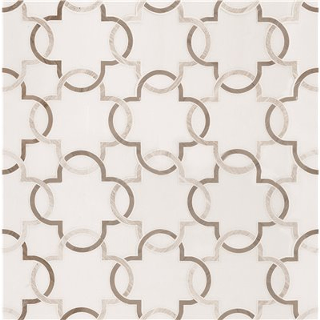 Msi Bianco Quatrefoil 12 In. X 12 In. X 10 Mm Polished Marble Mosaic Tile (5 Sq. Ft. / Case)