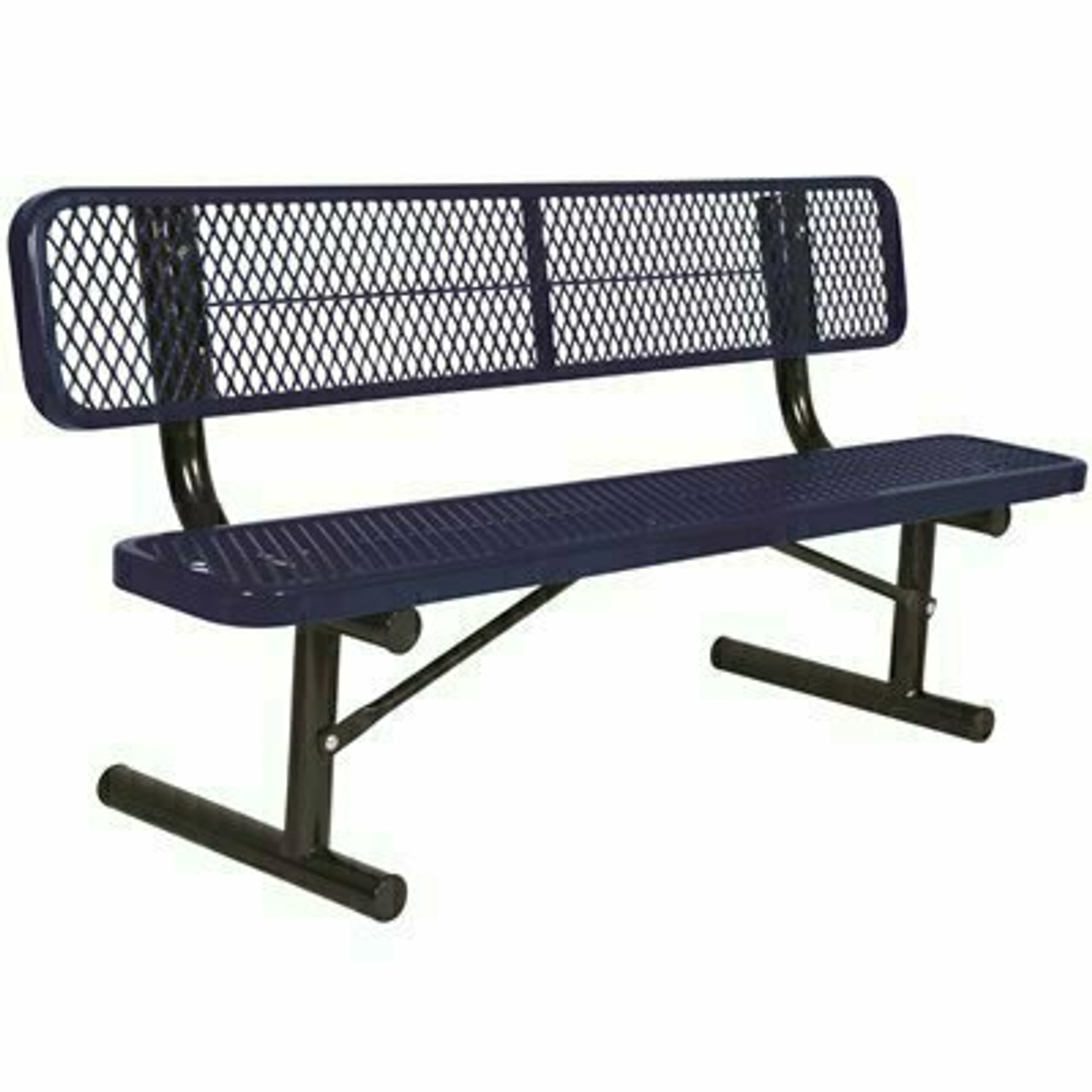 Everest 6 Ft. Ultra Blue Portable Park Bench With Back